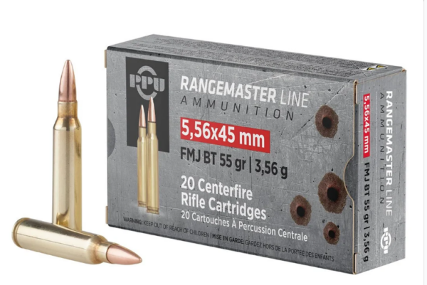 ppu 5.56x45mm 55gr fmj rangemaster 20rnd box